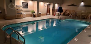 Indoor pool, outdoor pool, open 8:00 AM to midnight, pool umbrellas