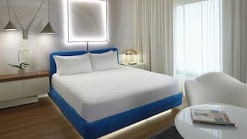 Hypo-allergenic bedding, Select Comfort beds, minibar, in-room safe