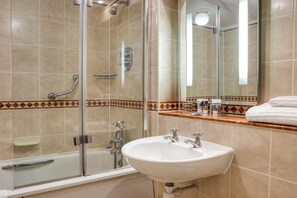 Eco-friendly toiletries, hair dryer, towels