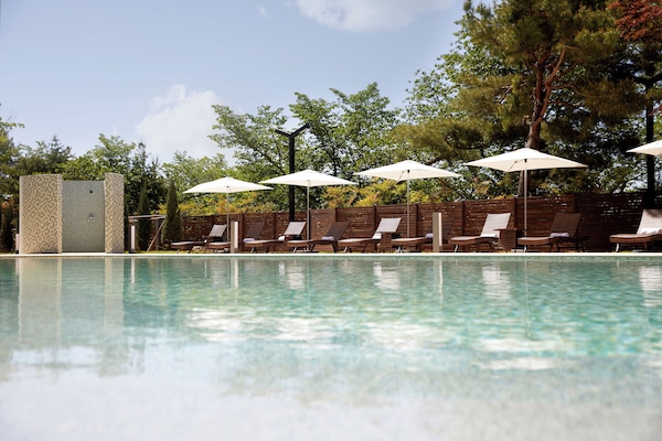 Indoor pool, seasonal outdoor pool, cabanas (surcharge), sun loungers