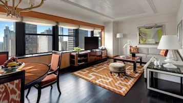 Suite, 1 Bedroom, Tower (King) | Living area | Plasma TV, pay movies