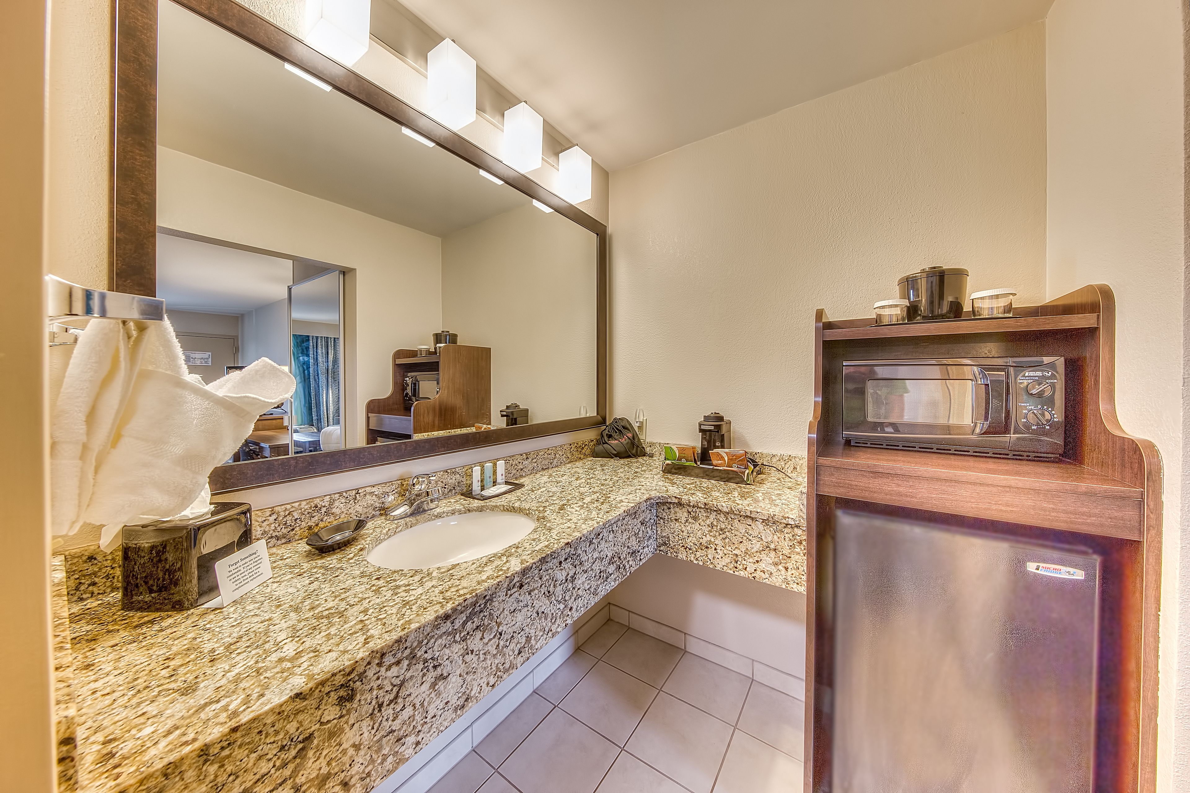 free toiletries, hair dryer, towels