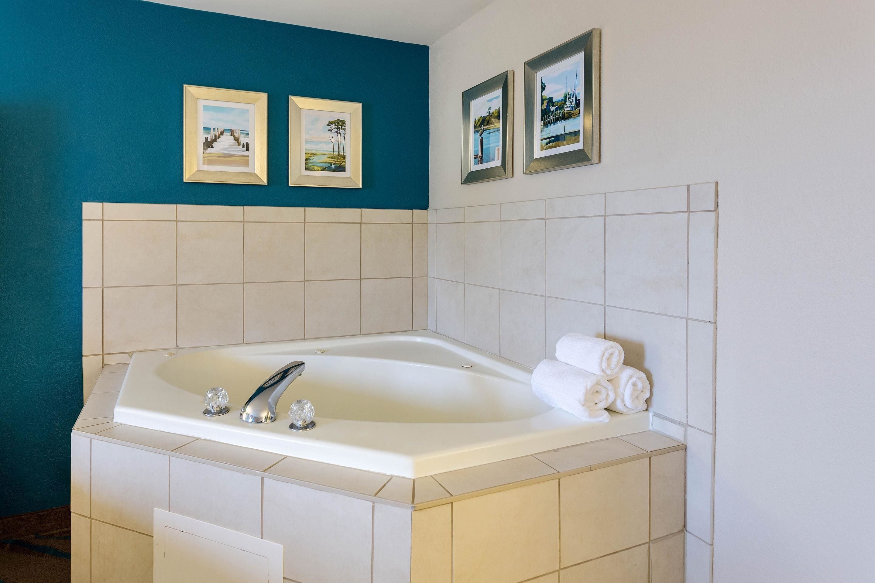 premium bedding, desk, laptop workspace, blackout curtains