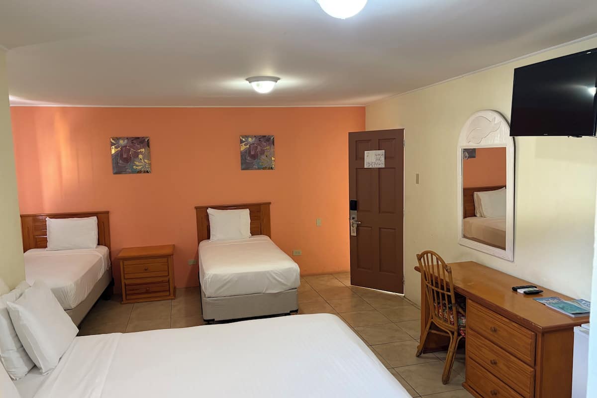 In-room safe, desk, laptop workspace, soundproofing