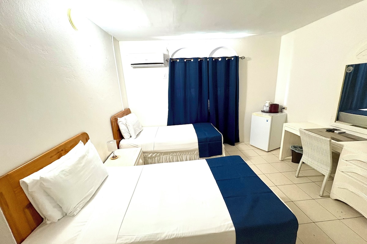 Habitación estándar con 2 camas individuales, vistas a la ciudad | Caja fuerte, escritorio, espacio para trabajar con un portátil