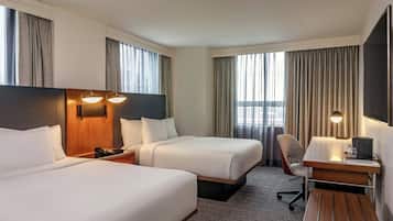 Room, 2 Double Beds, Corner | 1 bedroom, premium bedding, in-room safe, desk
