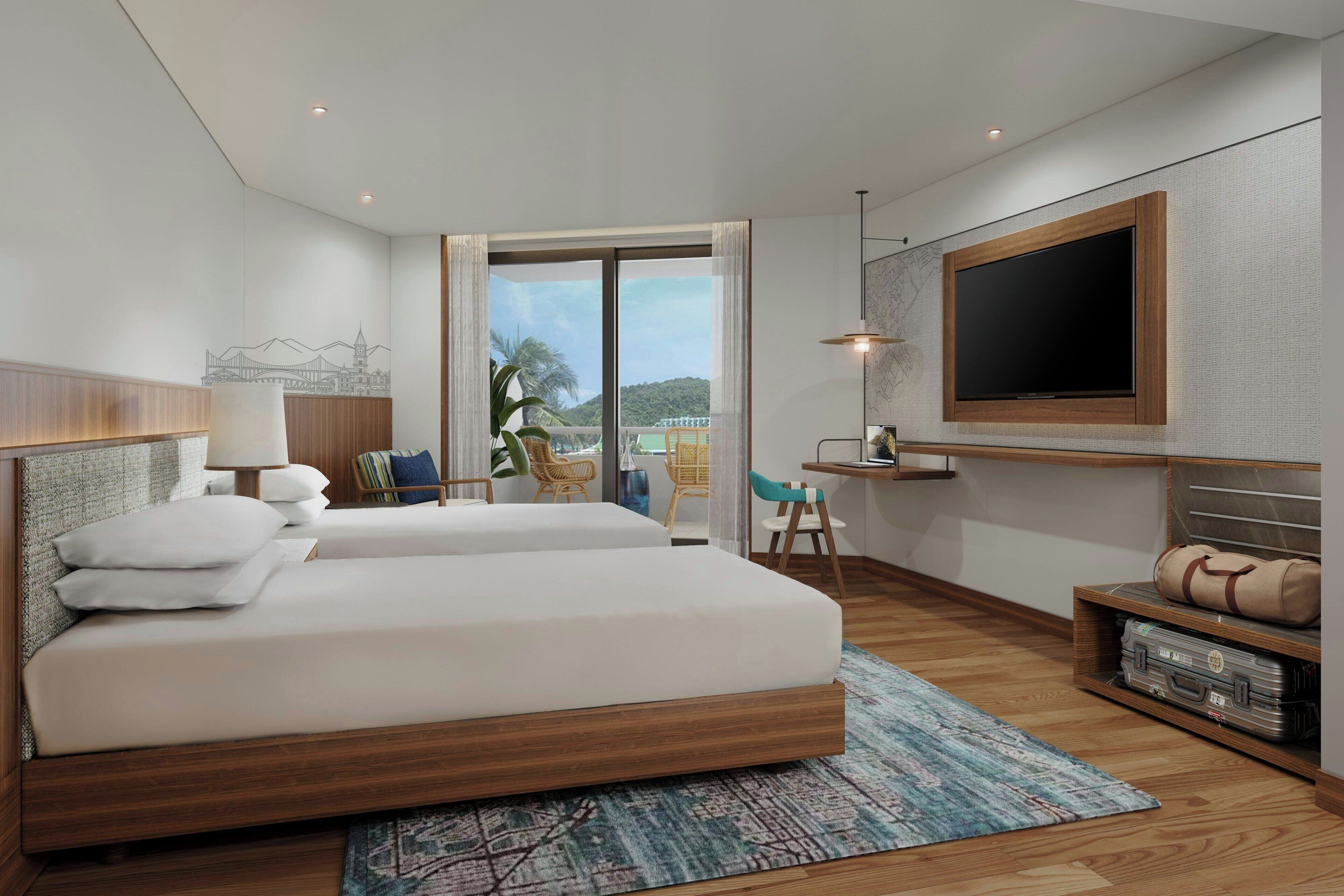 Minibaari, tallelokero huoneessa, yksilöllisesti kalustettu, työpöytä