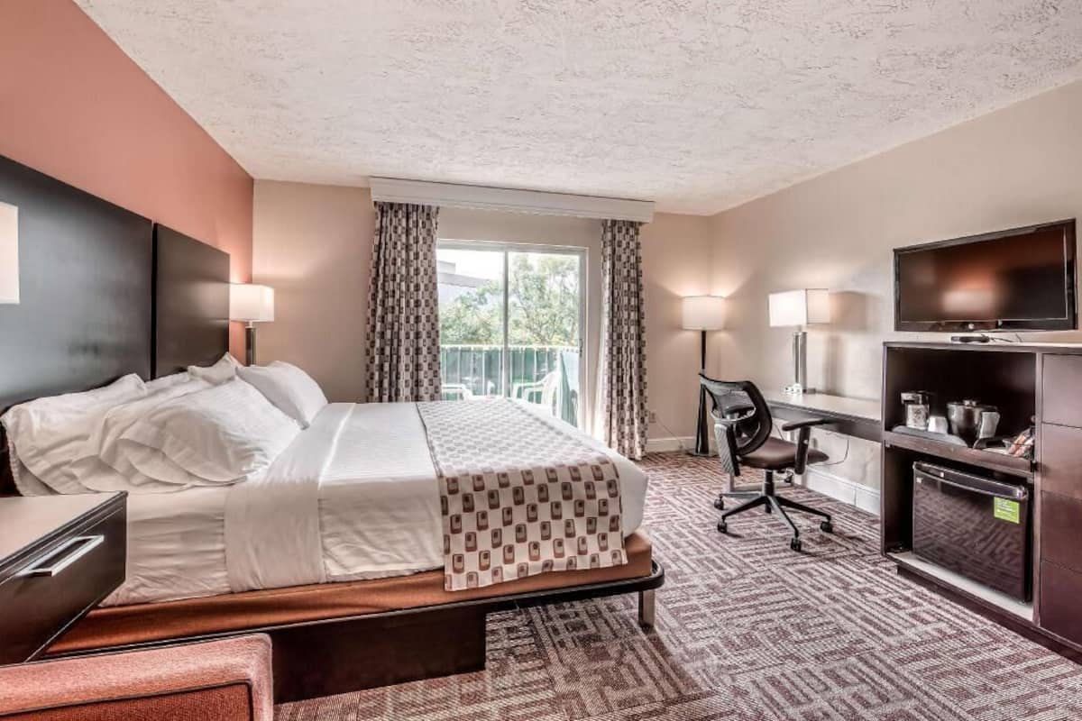 In-room safe, desk, laptop workspace, blackout drapes