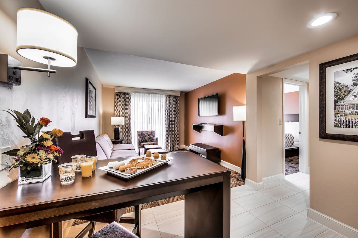 In-room safe, desk, laptop workspace, blackout drapes