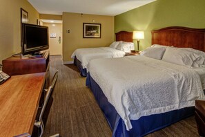 Room, 2 Queen Beds, Refrigerator & Microwave | Premium bedding, desk, laptop workspace, blackout curtains - Hampton Inn Raleigh/Cary (Cary)
