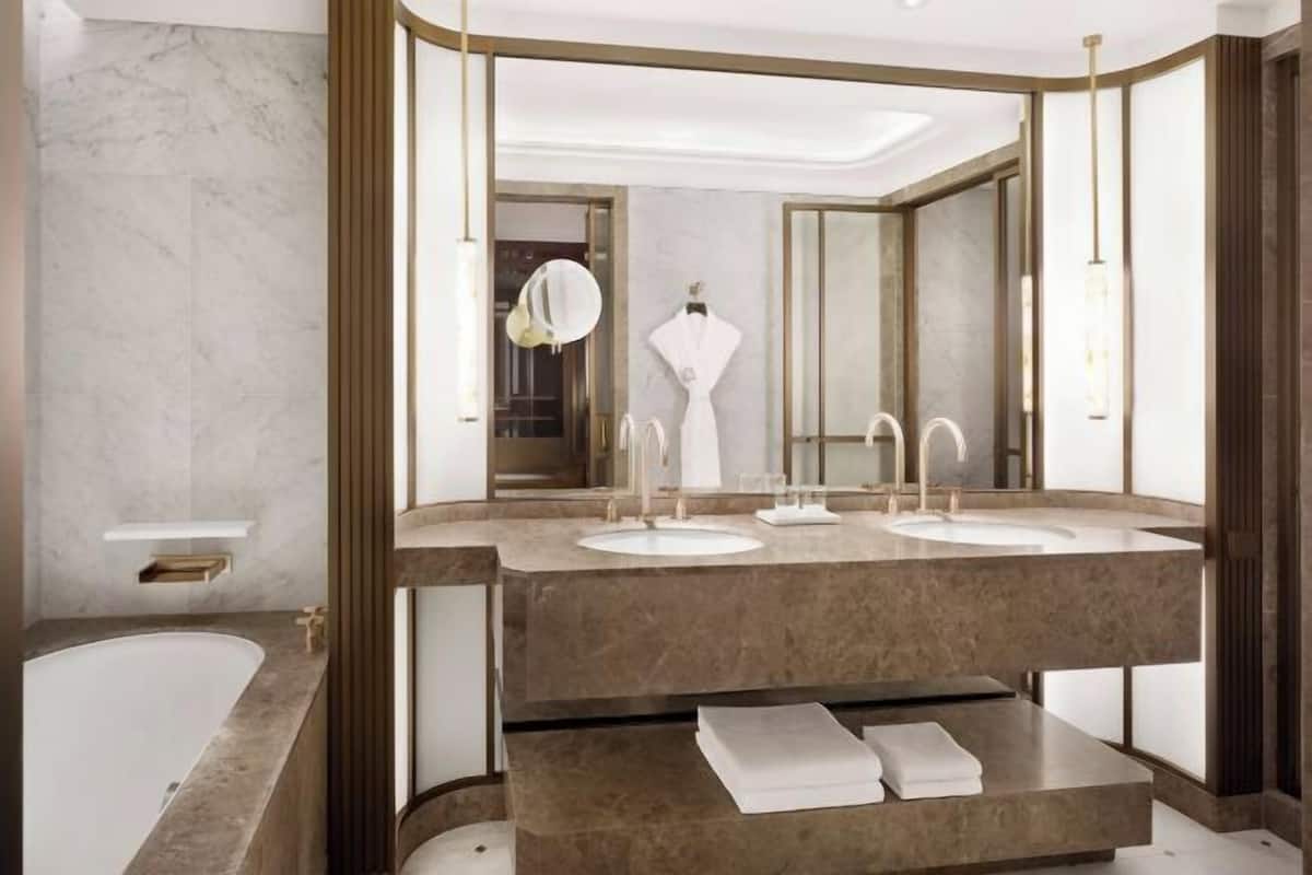 Bathroom | Shower, hair dryer, bathrobes, towels