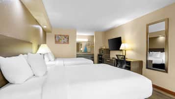 Room, 2 Queen Beds, Non Smoking | Desk, iron/ironing board, free cots/infant beds, rollaway beds