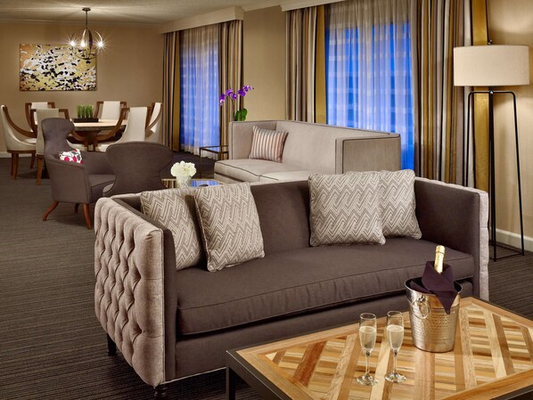 Presidential Suite, 1 King Bed, Jetted Tub | Premium bedding, down comforters, in-room safe, desk