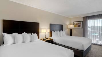 Standard Room, 2 Queen Beds, Non Smoking | In-room safe, desk, blackout drapes, iron/ironing board