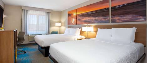 Room, 2 Queen Beds, Non Smoking | In-room safe, desk, blackout curtains, iron/ironing board