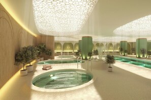 Seasonal outdoor pool, pool umbrellas, sun loungers