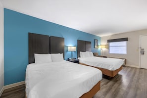 Pillow-top beds, desk, laptop workspace, iron/ironing board