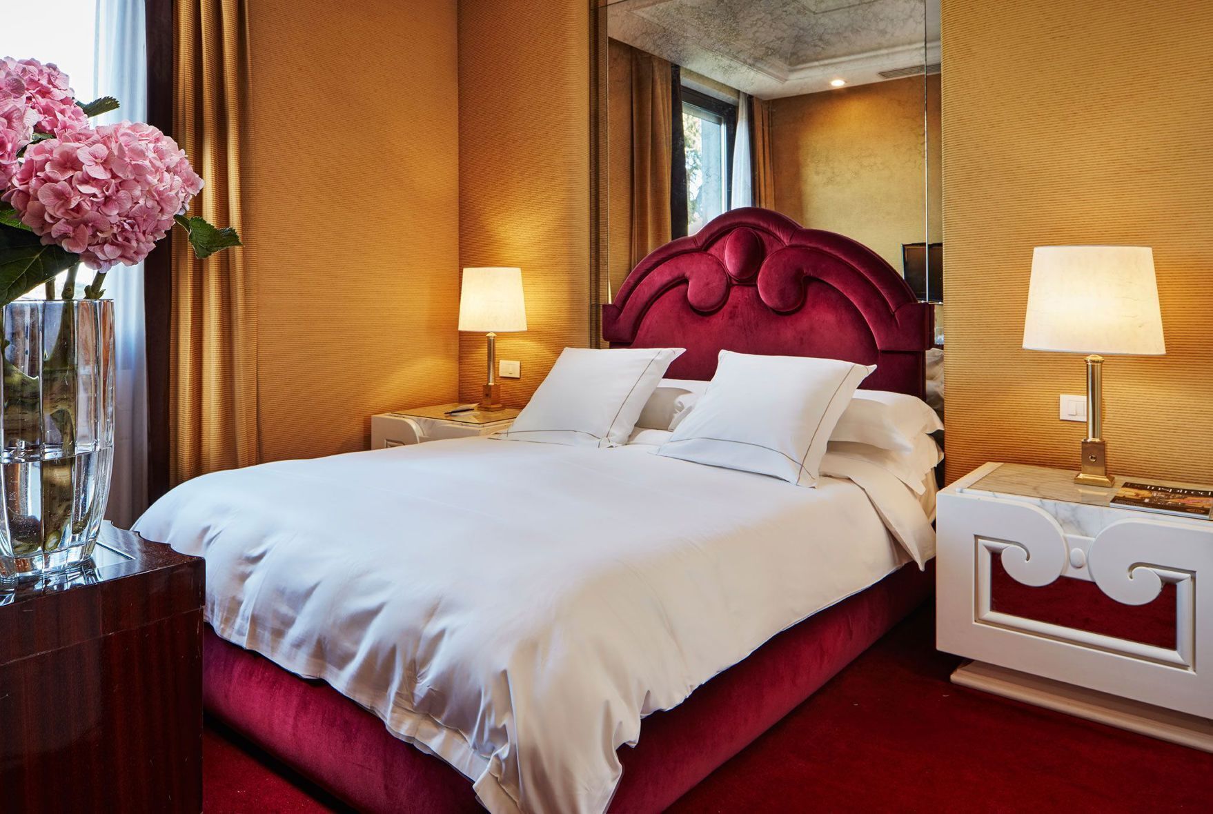 Premium bedding, down comforters, memory foam beds, minibar