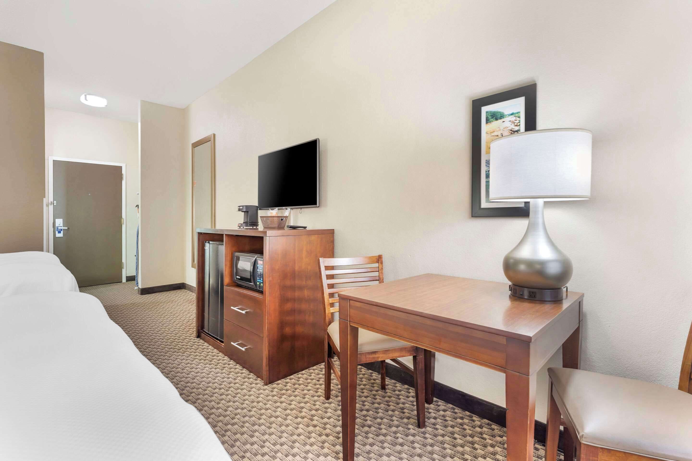 room, 2 queen beds, non smoking | in-room safe, desk, iron/ironing board, free cots/infant beds