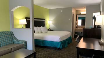 Premium bedding, pillowtop beds, laptop workspace, soundproofing