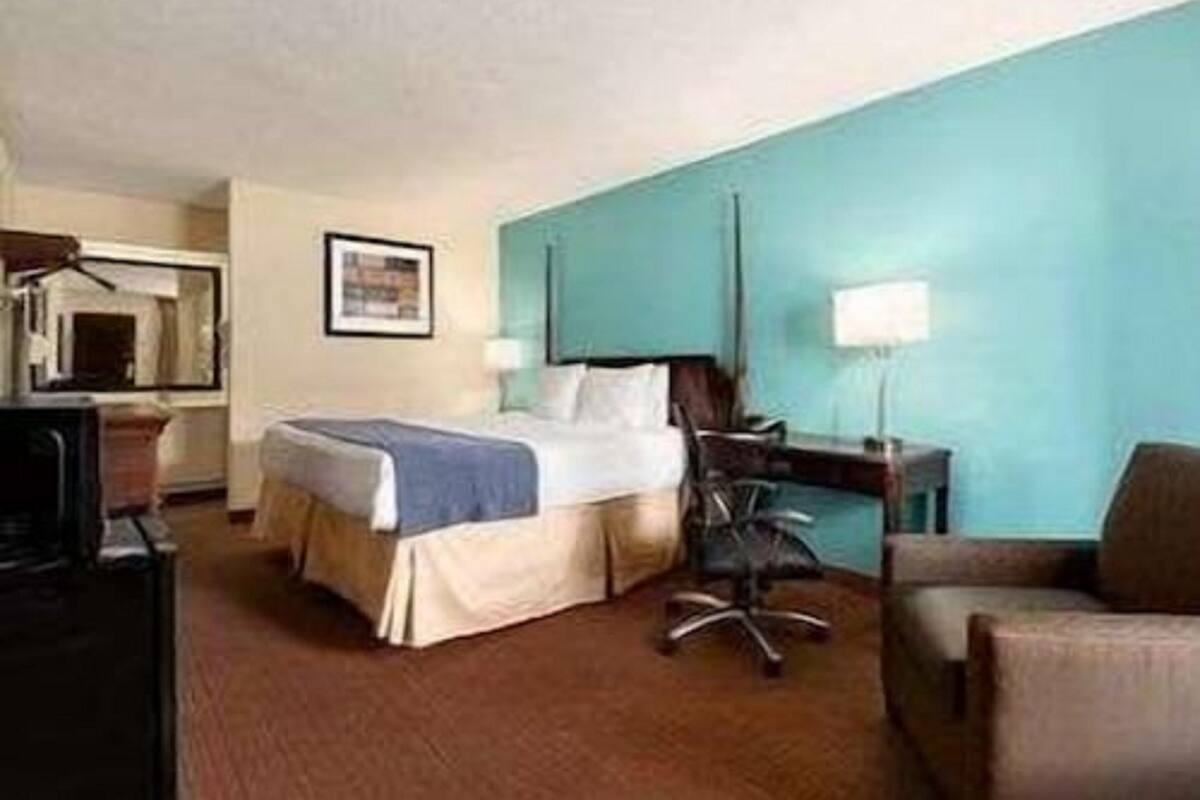 Pillow-top beds, desk, blackout curtains, iron/ironing board