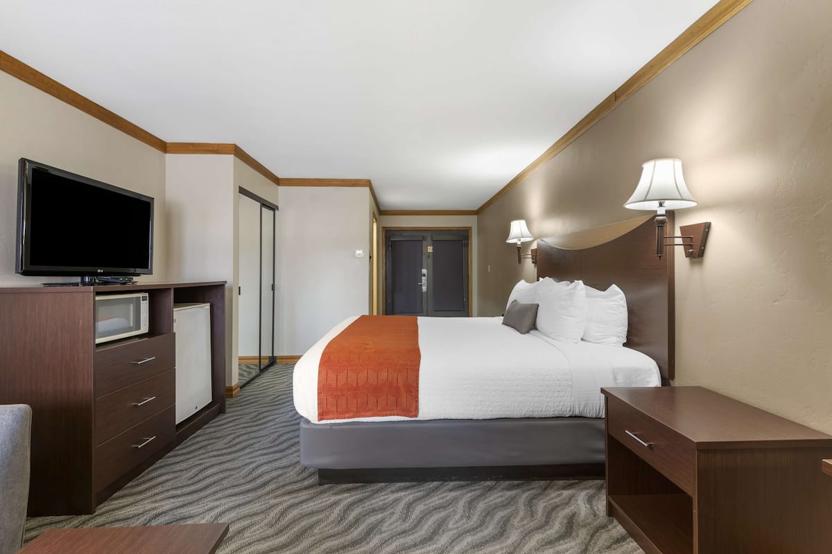 Standard Room, 1 King Bed, Non Smoking, Balcony (Walk-in Shower;Larger Room) | In-room safe, individually decorated, individually furnished, desk