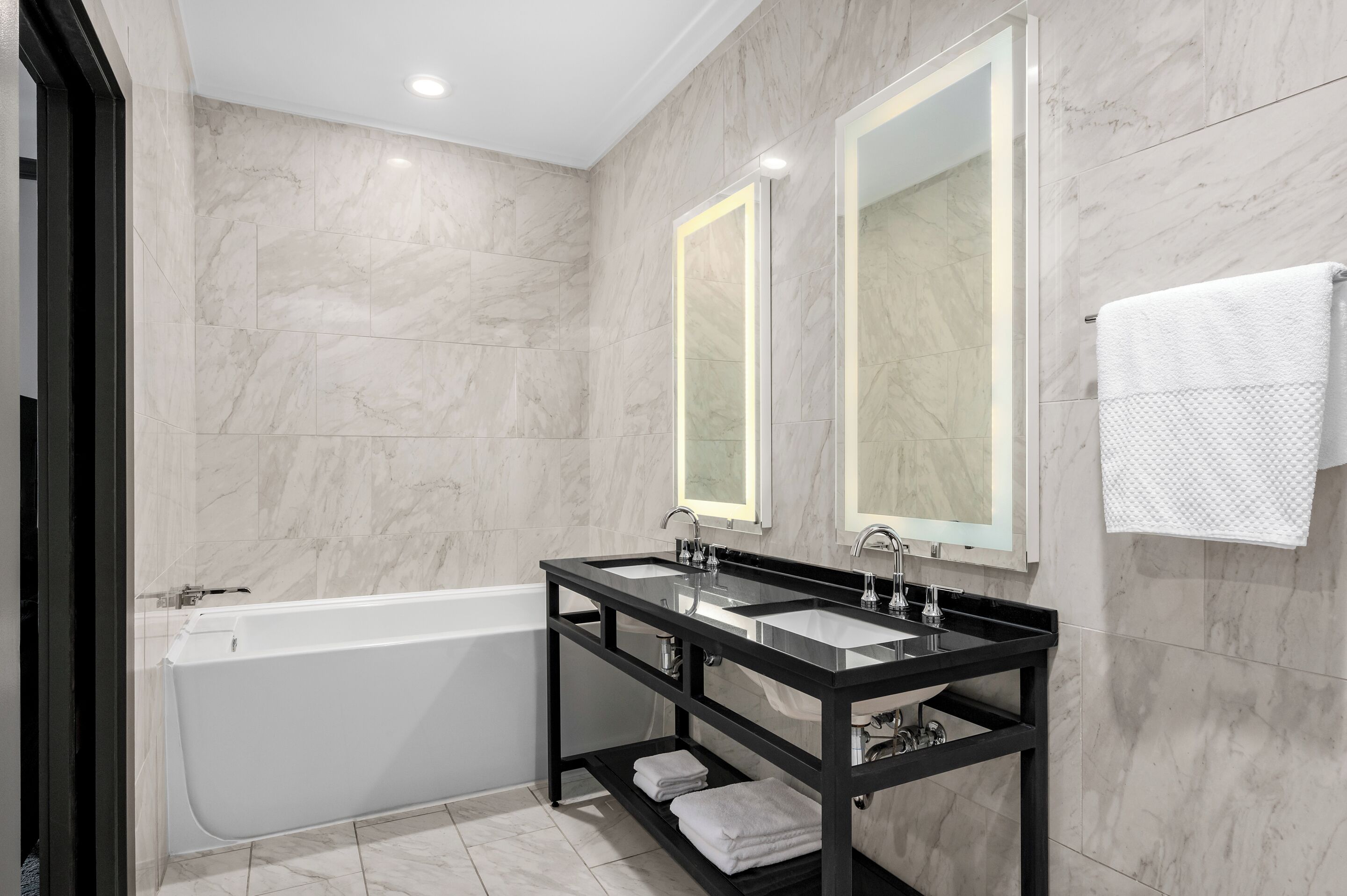suite | bathroom | designer toiletries, hair dryer, towels