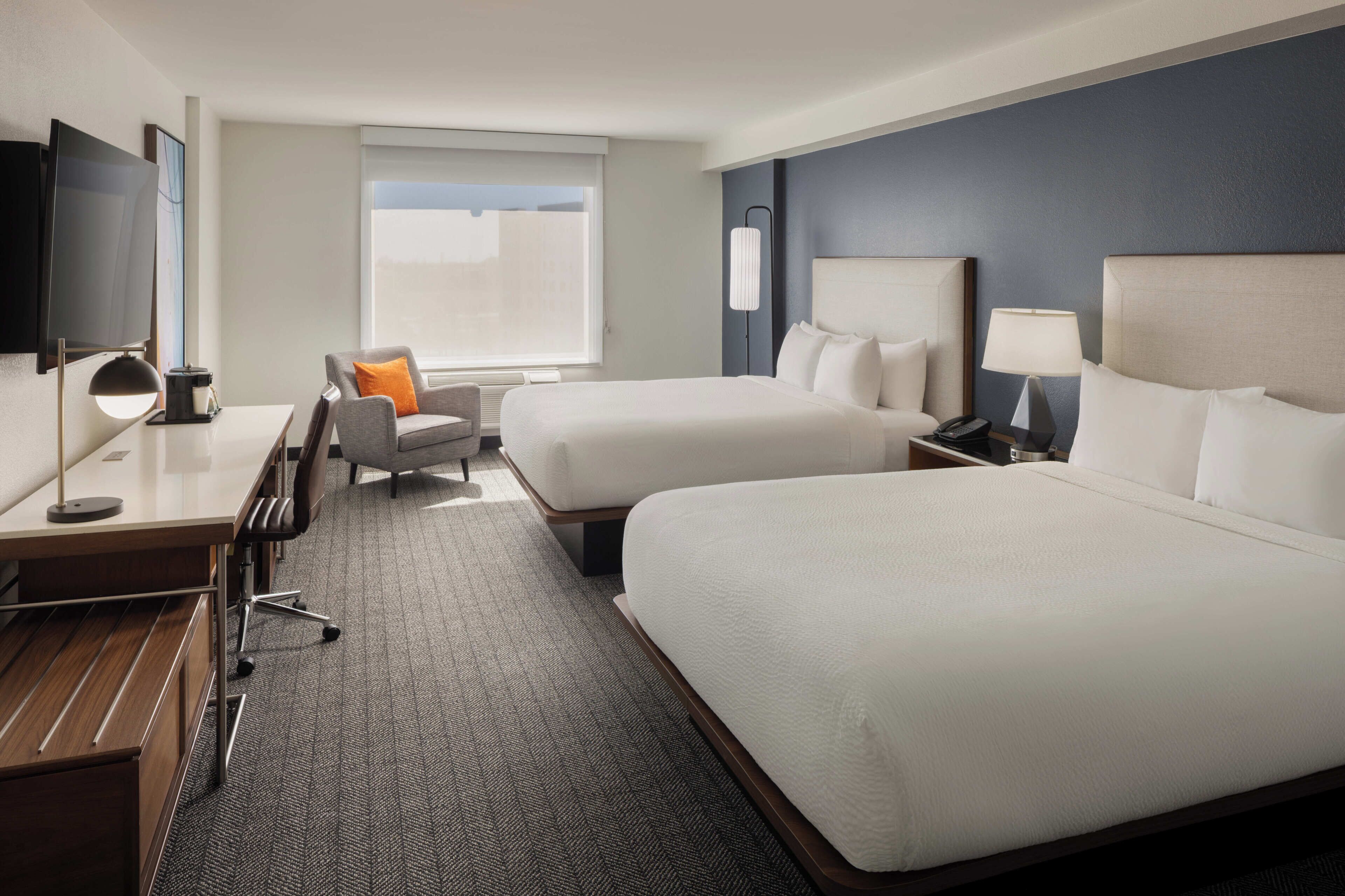 In-room safe, desk, laptop workspace, blackout curtains