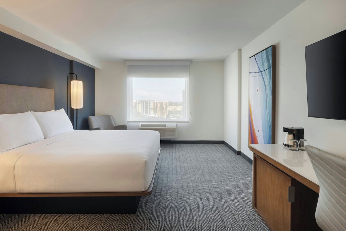 In-room safe, desk, laptop workspace, blackout drapes