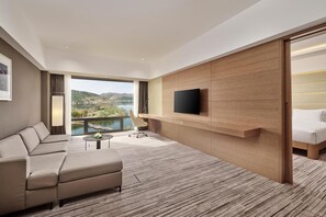 Premium Suite, 2 Twin Beds (Maple) | Living area | TV, pay movies