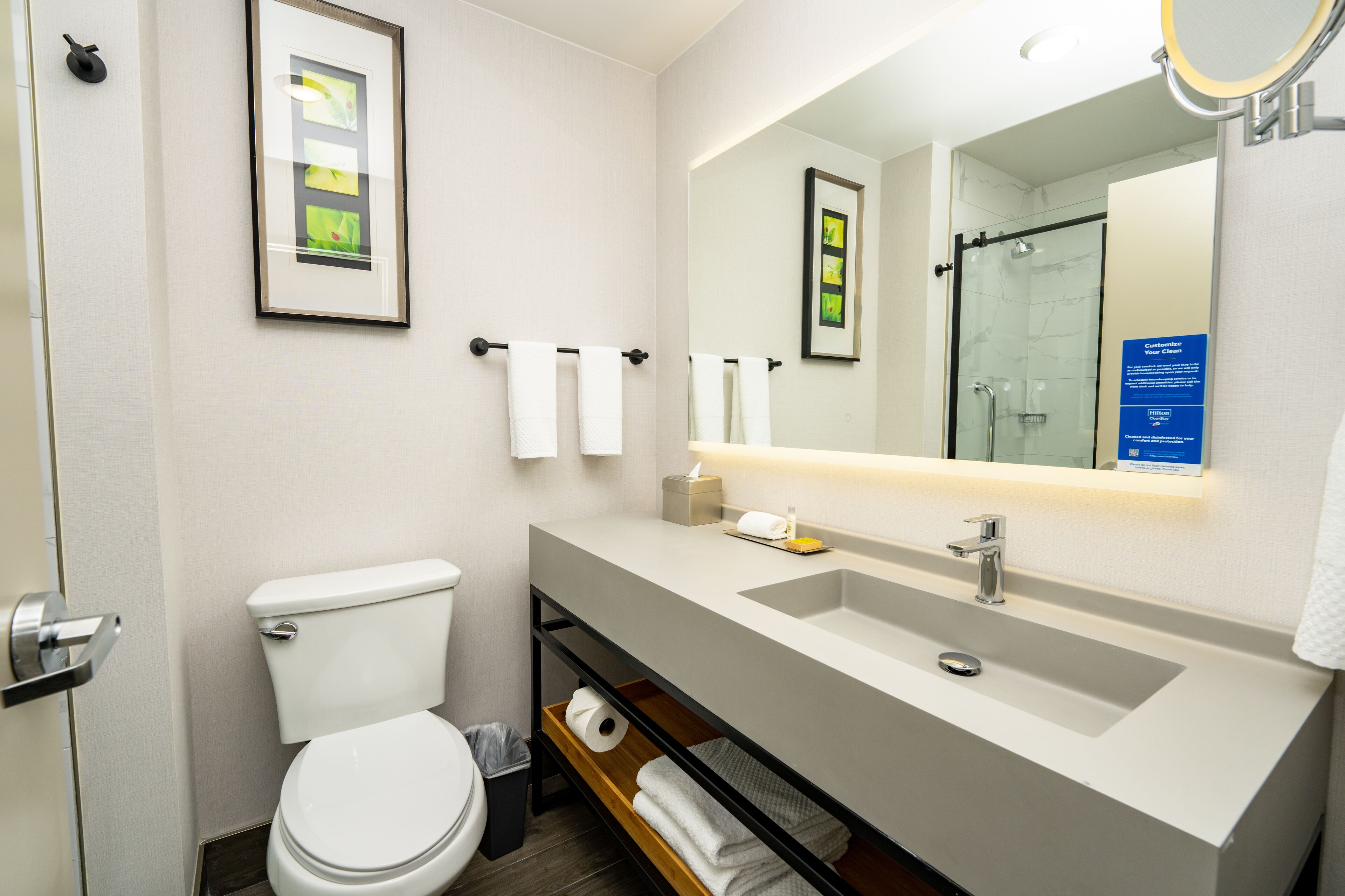 shower, eco-friendly toiletries, hair dryer