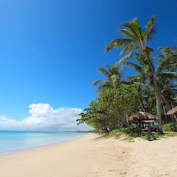 On the beach, free beach cabanas, sun loungers, beach umbrellas