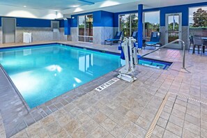 Indoor pool, open 10 AM to 10 PM, sun loungers