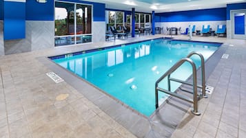 Indoor pool, open 10 AM to 10 PM, sun loungers