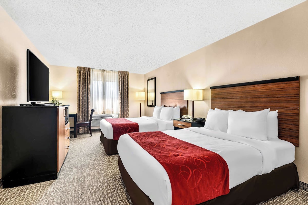 Standard Room, 2 Double Beds, Non Smoking, Refrigerator & Microwave | Premium bedding, in-room safe, desk, laptop workspace