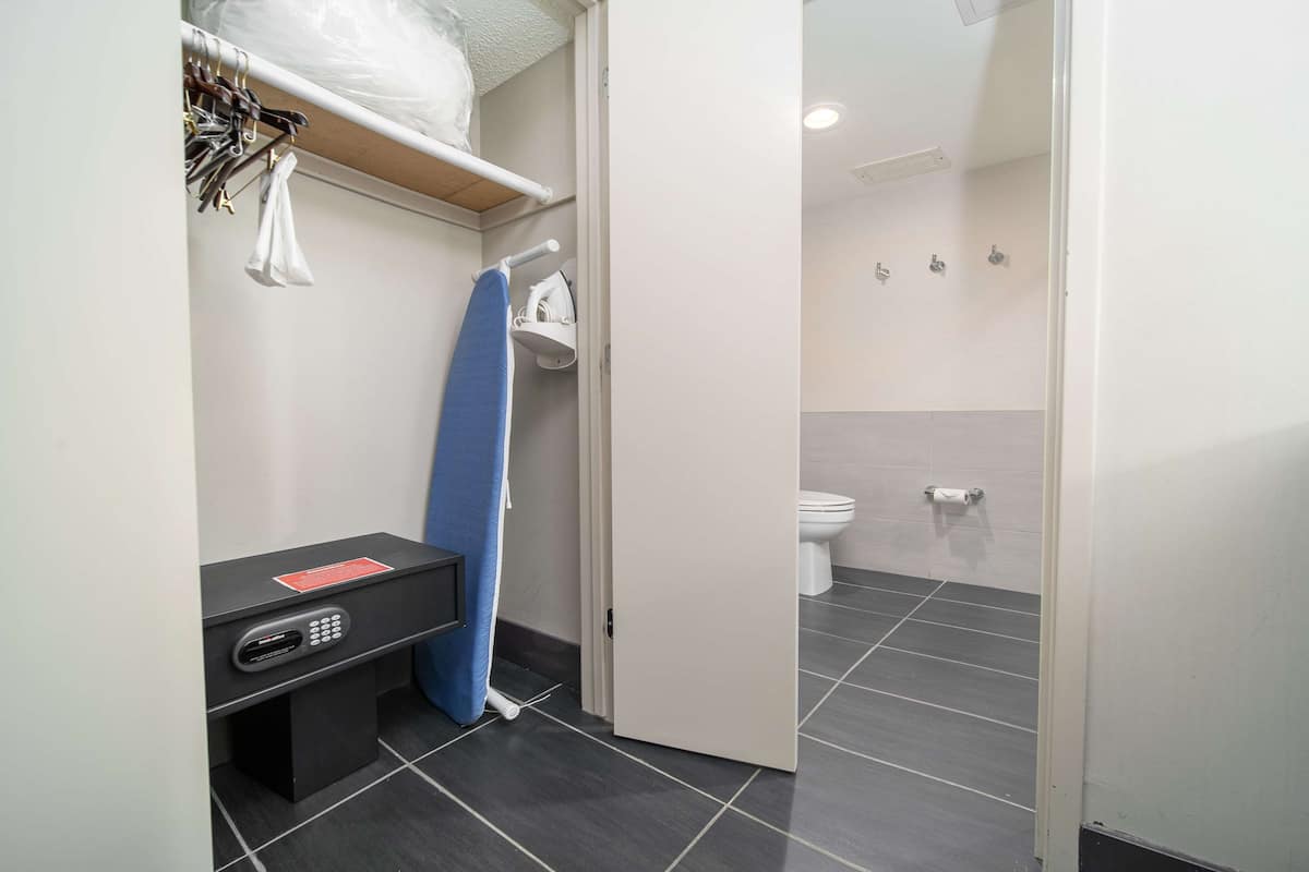In-room safe, desk, iron/ironing board, free cribs/infant beds