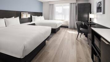 Room, 2 Double Beds, Accessible, Non Smoking (w/ roll-in shower) | In-room safe, desk, iron/ironing board, free cribs/infant beds