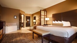 Suite, 1 King Bed, Non Smoking, Jetted Tub (Shower Only;with Sofabed) | 1 bedroom, desk, laptop workspace, iron/ironing board