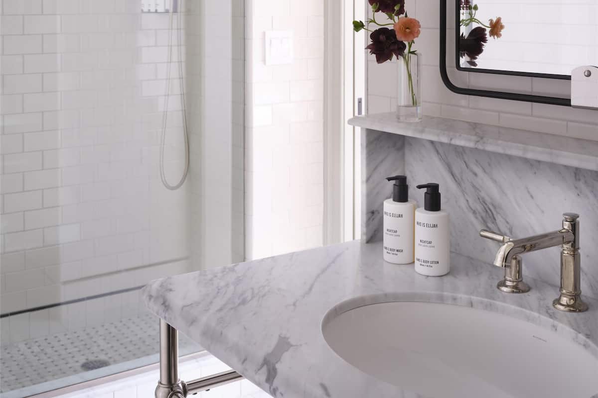 Designer toiletries, hair dryer, bathrobes, slippers