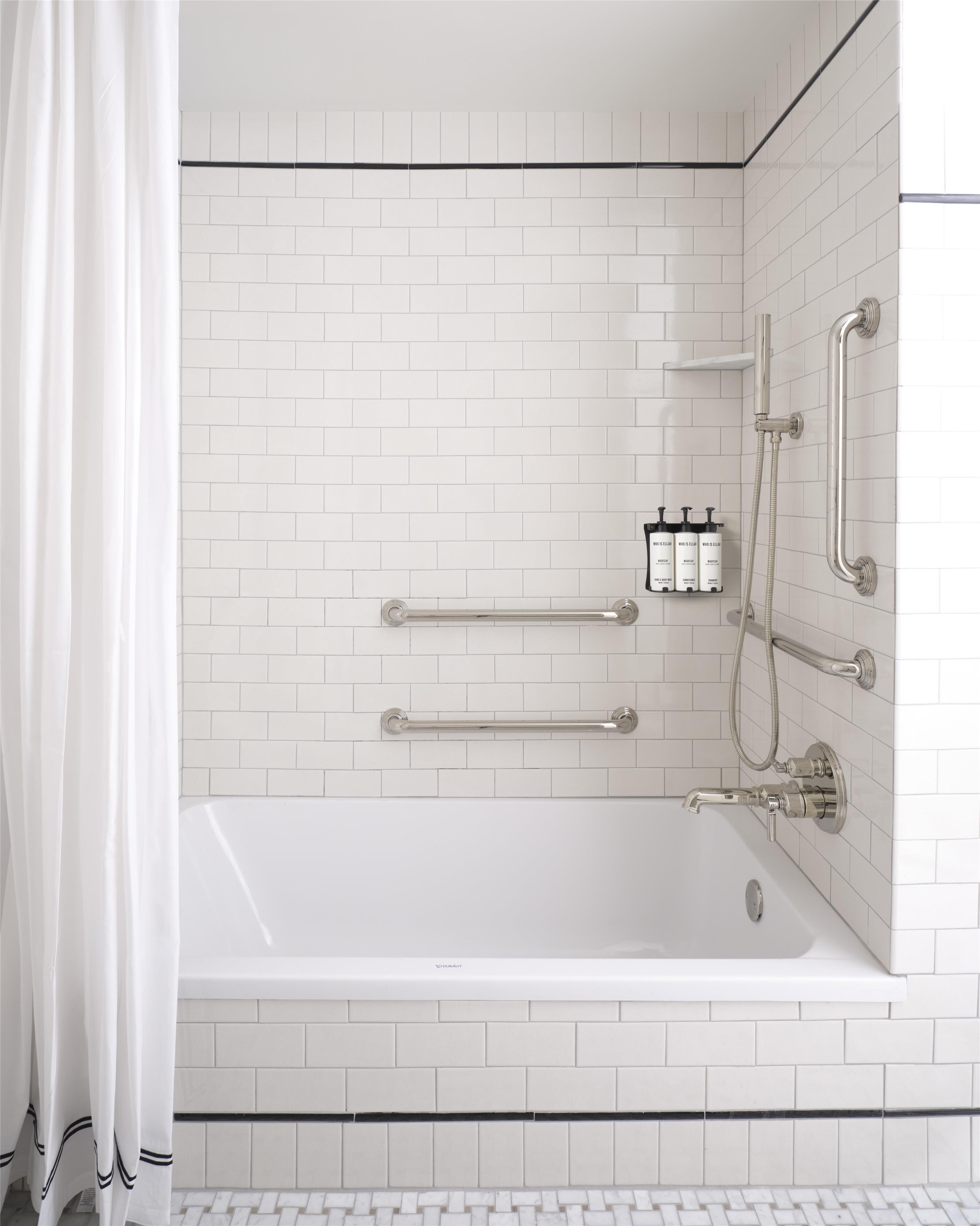 Designer toiletries, hair dryer, bathrobes, slippers