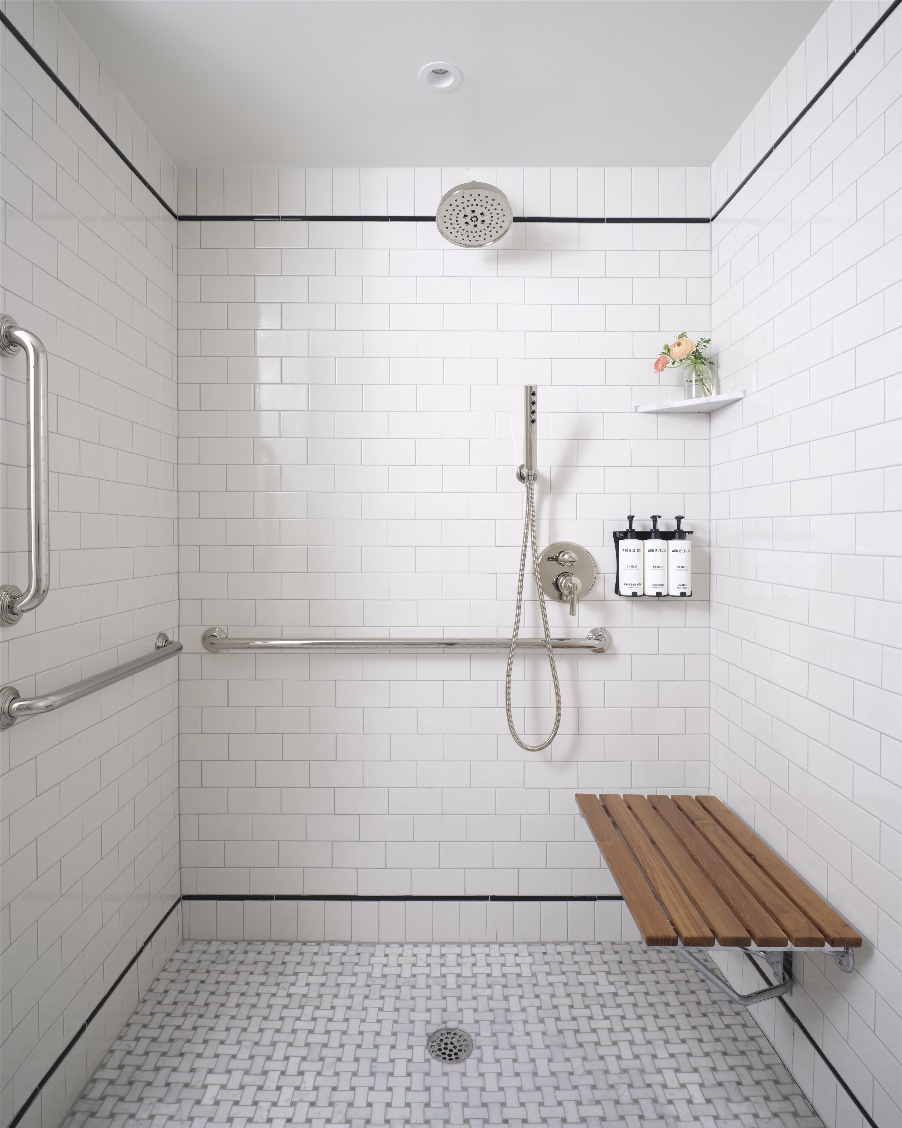 Room, 1 King Bed, Roll-in Shower, City View | Bathroom | Designer toiletries, hair dryer, bathrobes, slippers