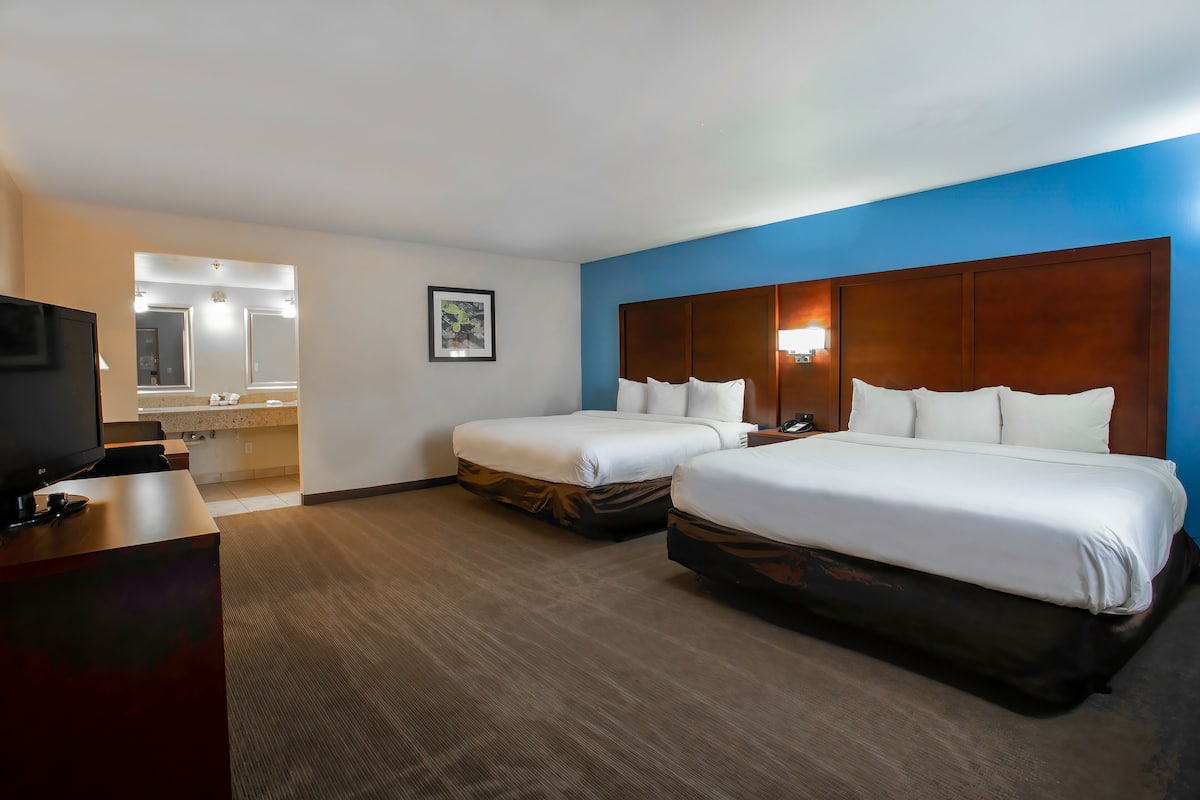 Memory-foam beds, laptop workspace, iron/ironing board, free WiFi