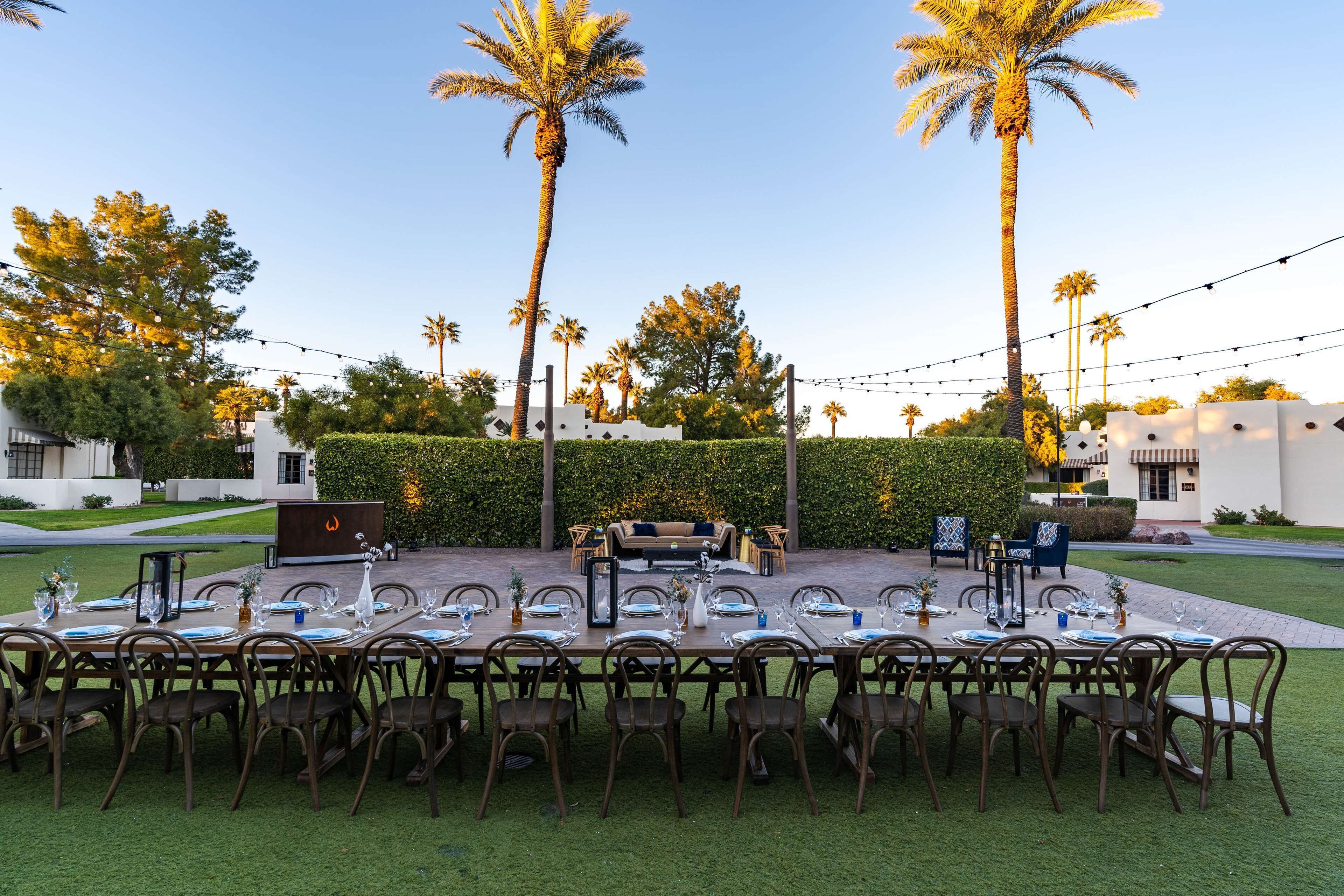 Outdoor banquet area