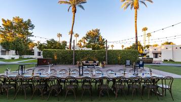 Outdoor banquet area