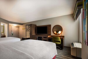 Room, 2 Queen Beds, Non Smoking, Refrigerator & Microwave | Blackout drapes, iron/ironing board, free WiFi, bed sheets