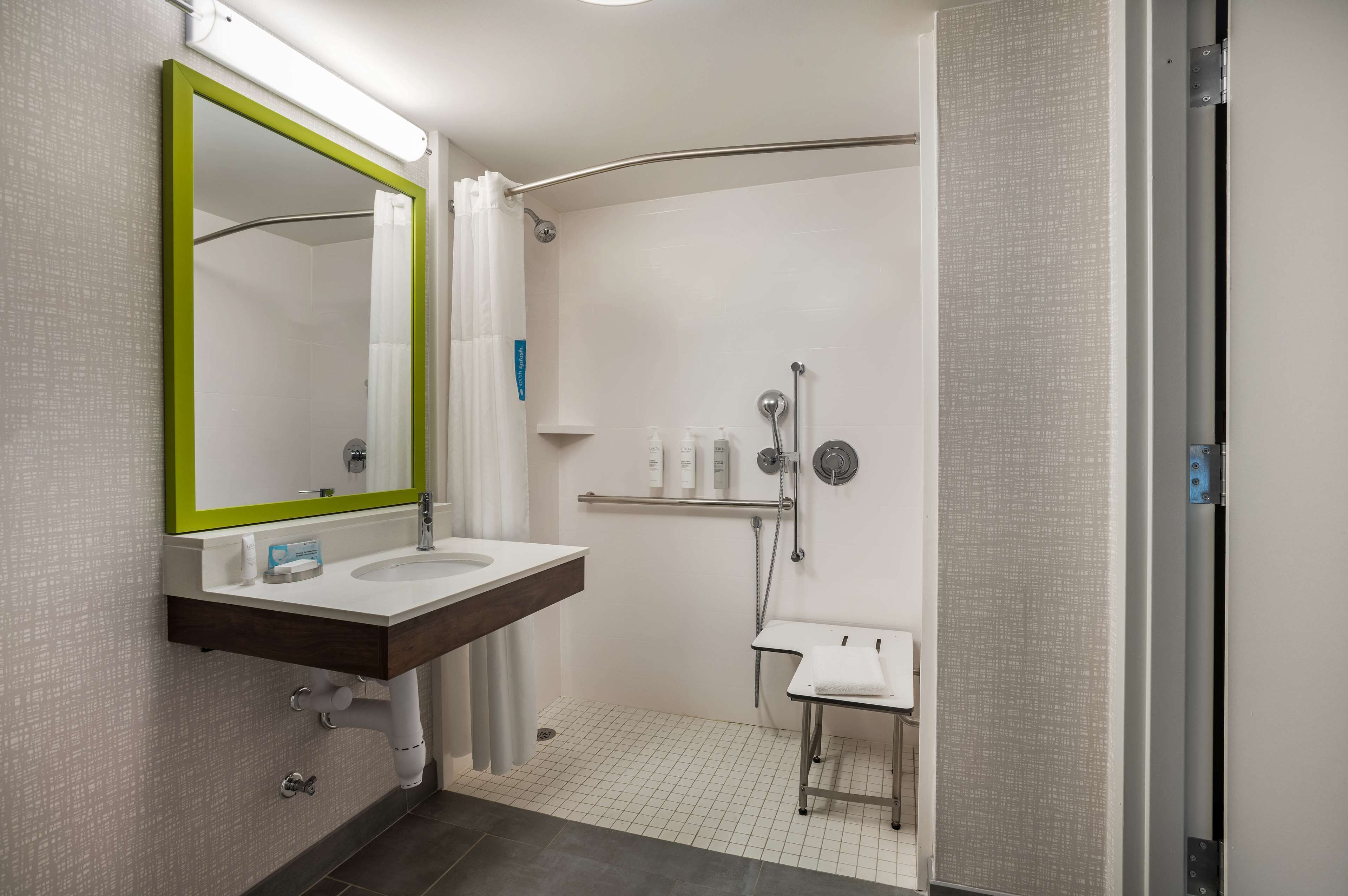 room, 1 queen bed, accessible, non smoking | bathroom shower