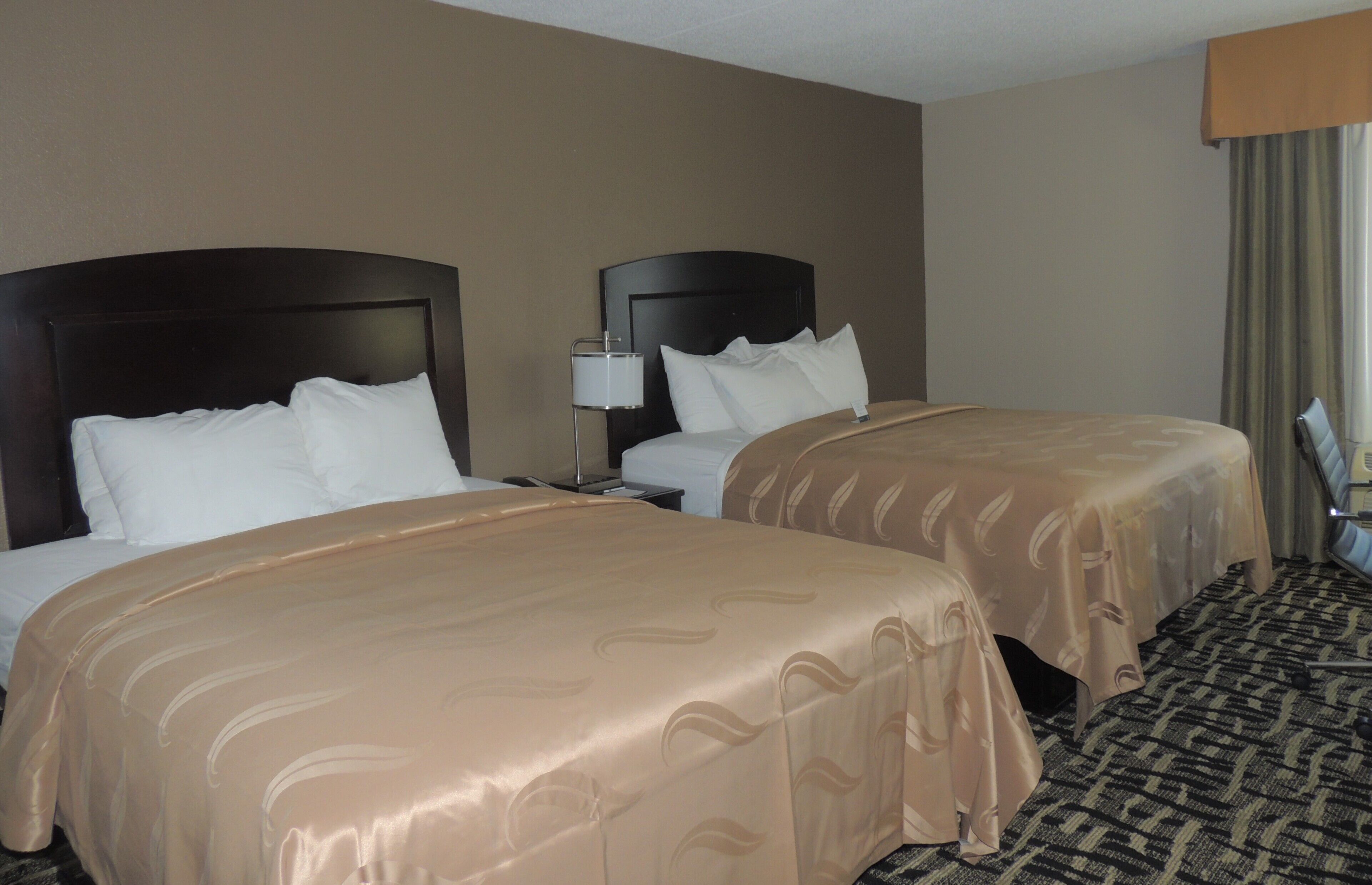 standard room, 2 queen beds, non smoking | premium bedding, desk, laptop workspace, iron/ironing board