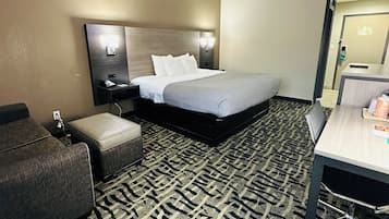 Room, 1 King Bed, Accessible, Non Smoking | Premium bedding, desk, laptop workspace, iron/ironing board