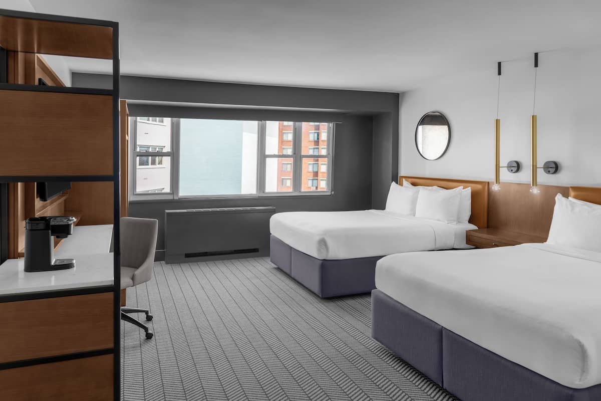 Deluxe Room, 2 Queen Beds, City View | 1 bedroom, Egyptian cotton sheets, premium bedding, down comforters