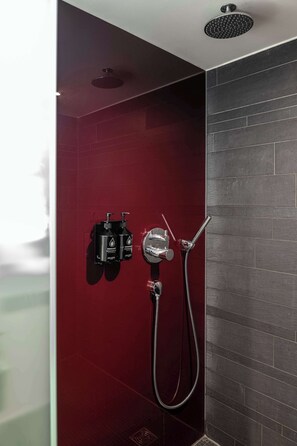 Dusche, Regendusche, Designer-Toilettenartikel, Haartrockner